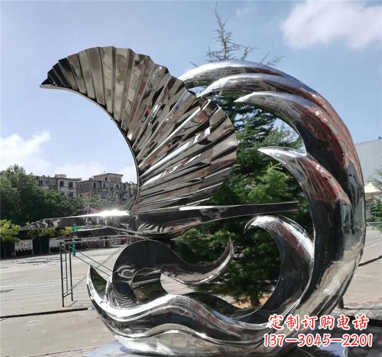 广西不锈钢翅膀雕塑艺术之羽