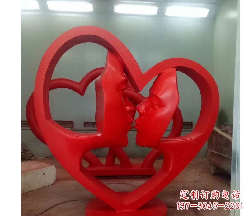 广西不锈钢爱心情侣雕塑
