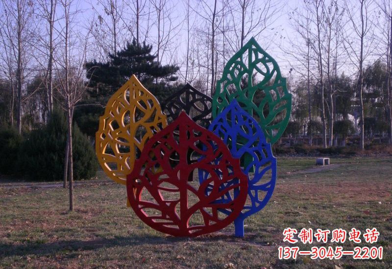 广西精美不锈钢树叶雕塑
