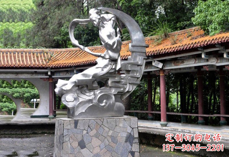 广西不锈钢制作的嫦娥奔月雕塑