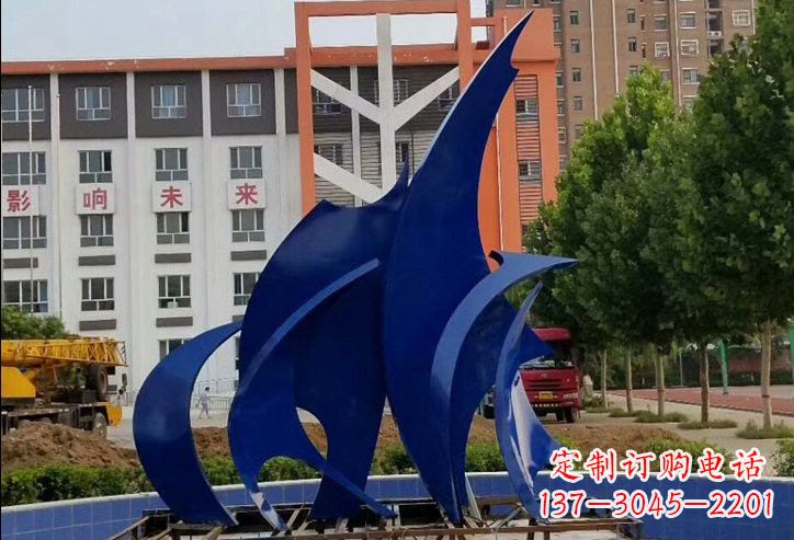 广西不锈钢船帆雕塑象征着自由和希望