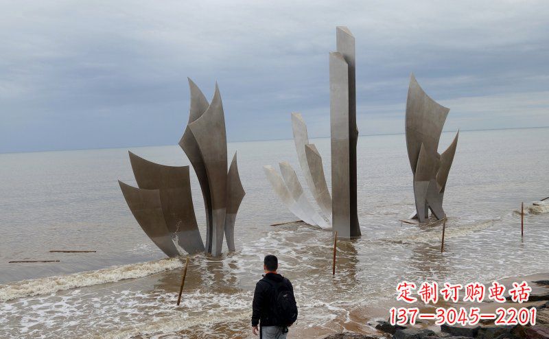 广西不锈钢船帆海边景观雕塑