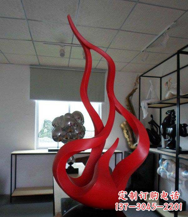 广西精致不锈钢火苗雕塑