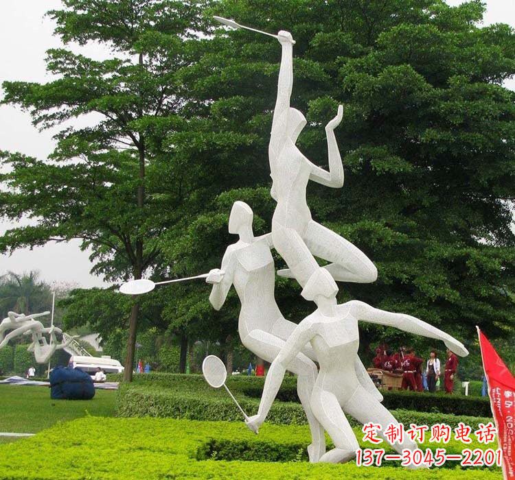 广西精美绝伦的不锈钢羽毛球雕塑
