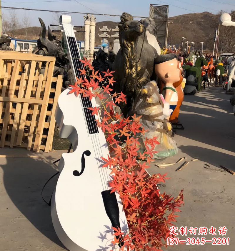 广西不锈钢大提琴雕塑—精致的艺术精品