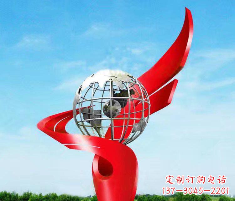 广西不锈钢地球雕塑精美的艺术品