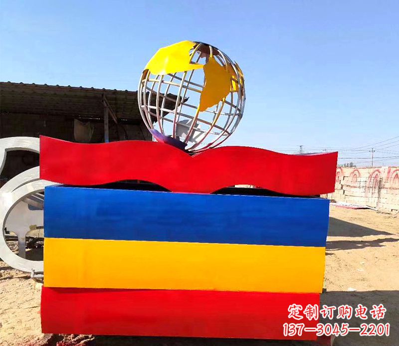广西不锈钢地球雕塑——象征地球的美丽与和谐