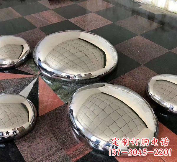 广西精致的不锈钢鹅卵石雕塑
