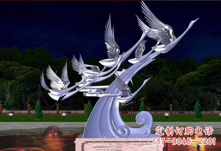 广西不锈钢雕塑——以天鹅为灵感
