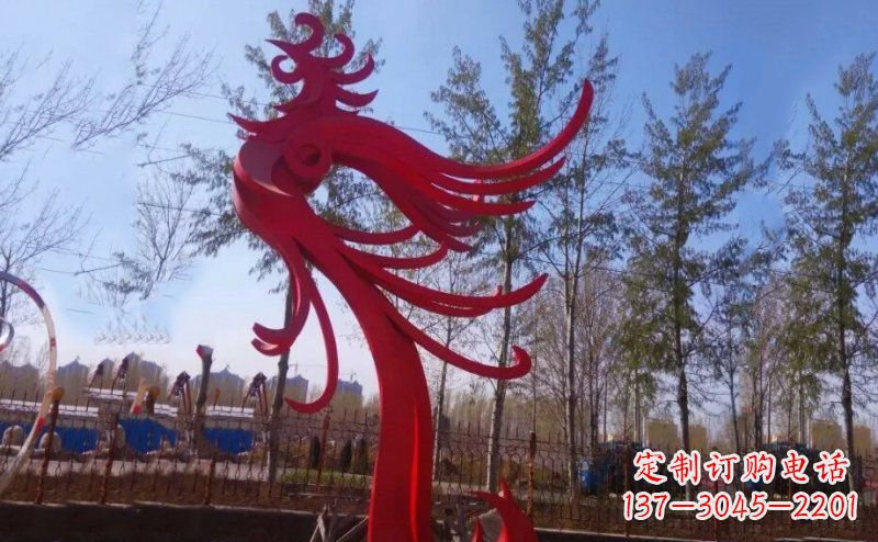 广西不锈钢凤凰雕塑——象征着美丽与力量