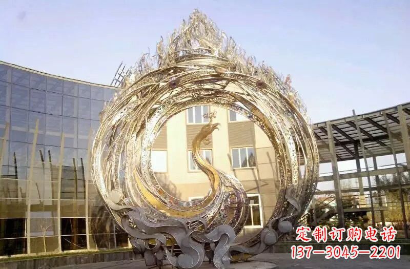 广西不锈钢凤凰涅槃雕塑