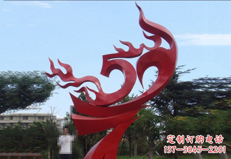 广西不锈钢凤凰涅槃雕塑——象征着新生