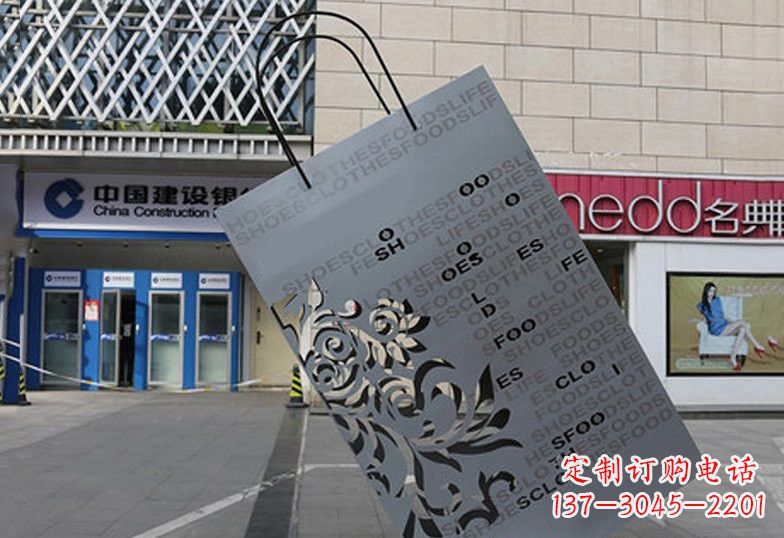 广西不锈钢购物袋雕塑——给人以美感的艺术品