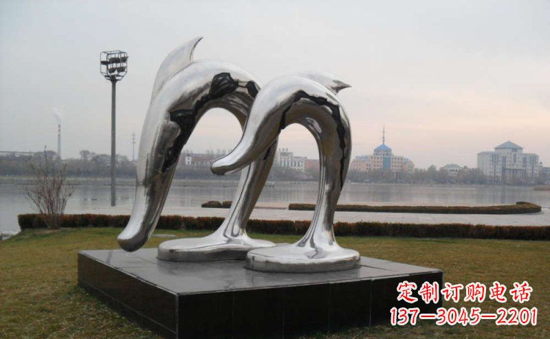 广西精致的不锈钢海豚雕塑