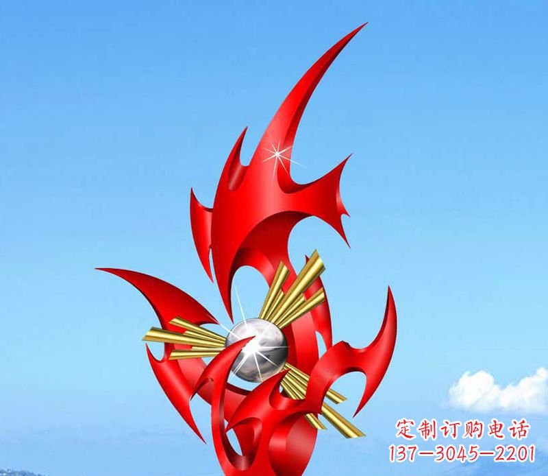 广西不锈钢火苗雕塑