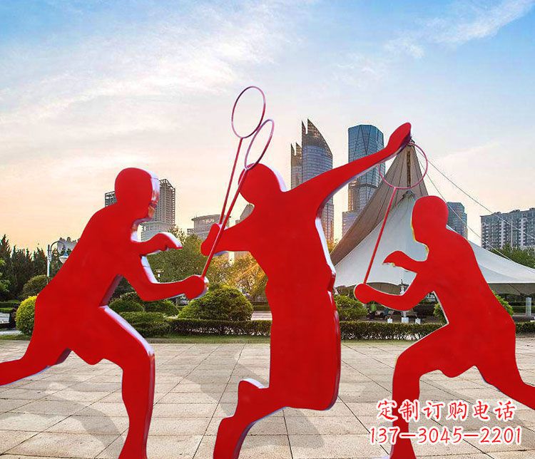 广西羽毛球雕塑以不锈钢为原料的精美艺术品