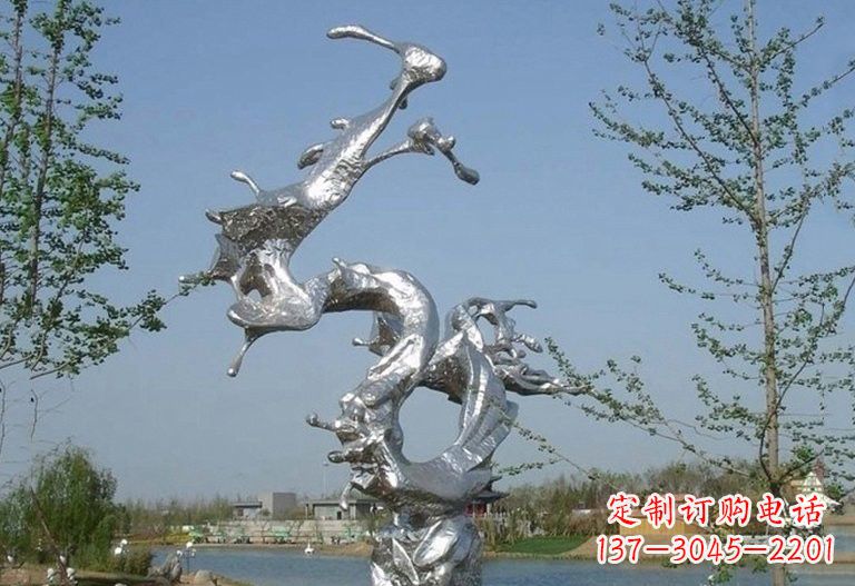 广西不锈钢蛟龙出海雕塑