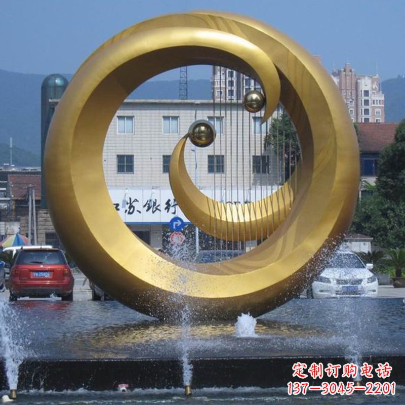 广西不锈钢喷泉雕塑美丽与宁静