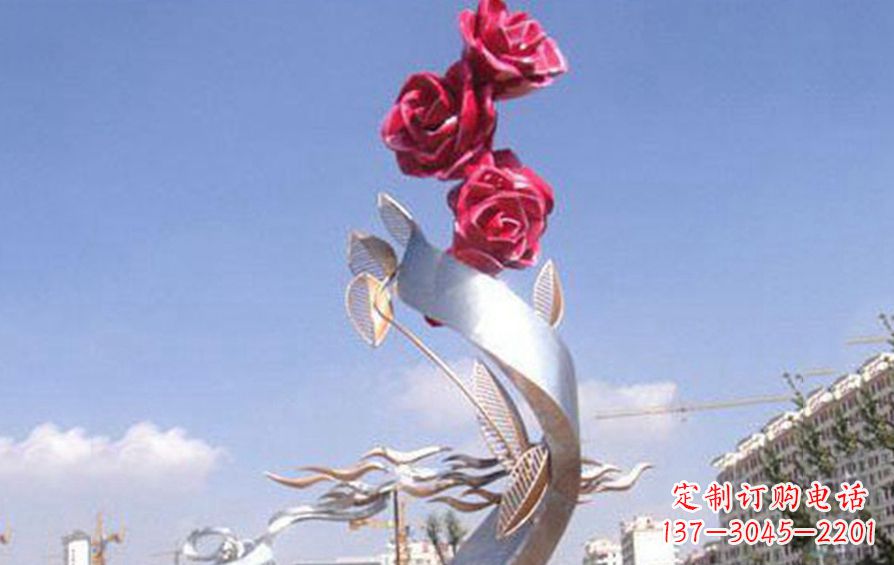 广西精美不锈钢玫瑰雕塑