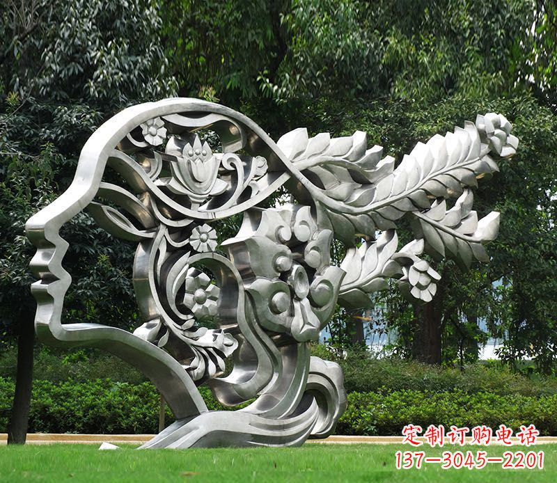 广西不锈钢美女雕塑给空间带来灵动的美