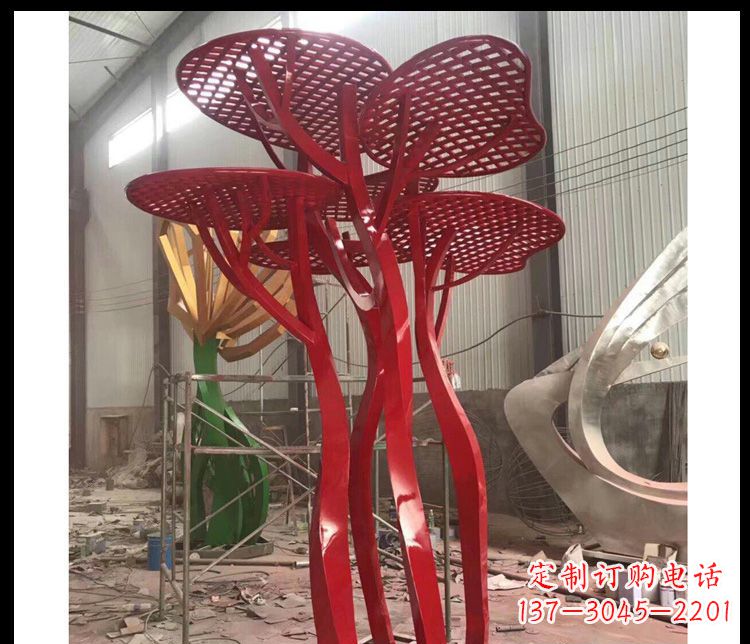 广西不锈钢蘑菇景观雕塑