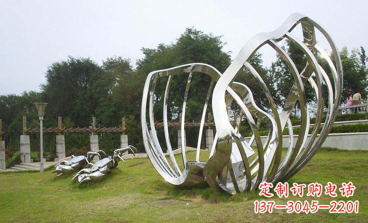 广西不锈钢贝壳雕塑的美