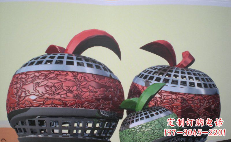 广西不锈钢苹果雕塑