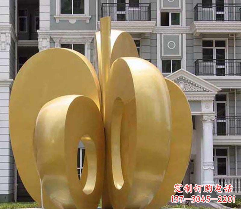 广西不锈钢苹果雕塑极具视觉震撼力
