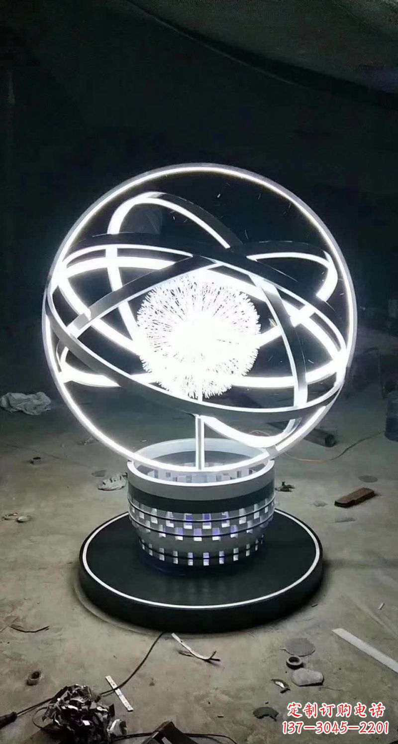 广西不锈钢蒲公英圆环雕塑艺术之美