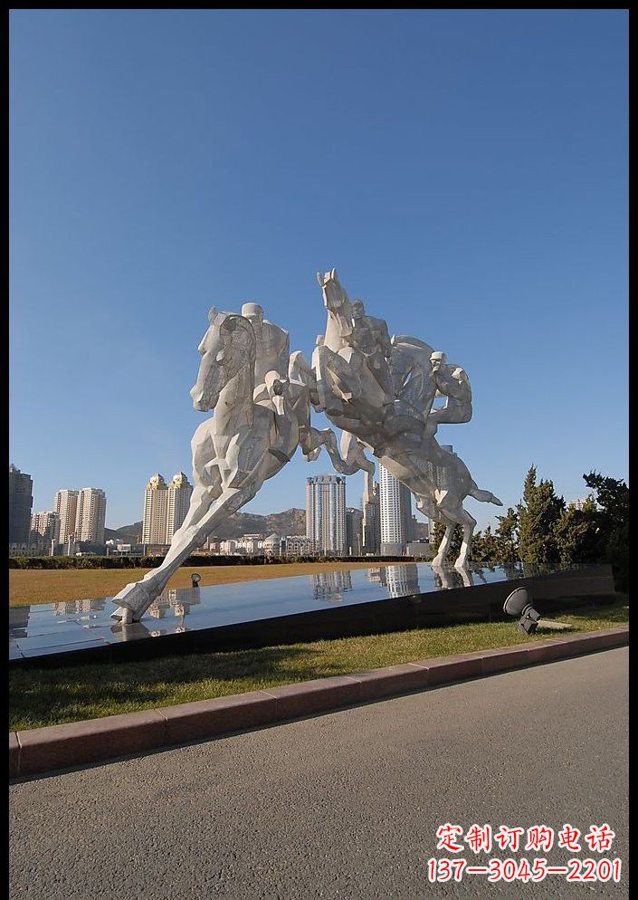 广西不锈钢骑马雕塑精美的艺术品