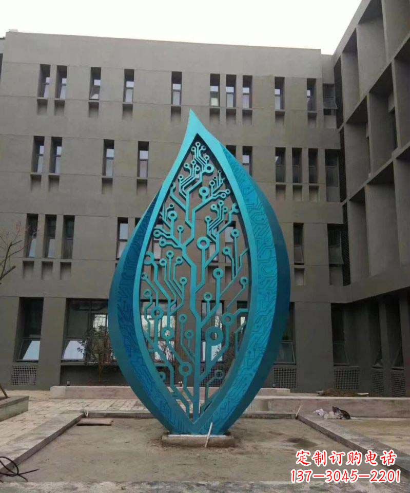 广西不锈钢树叶雕塑精美的艺术品