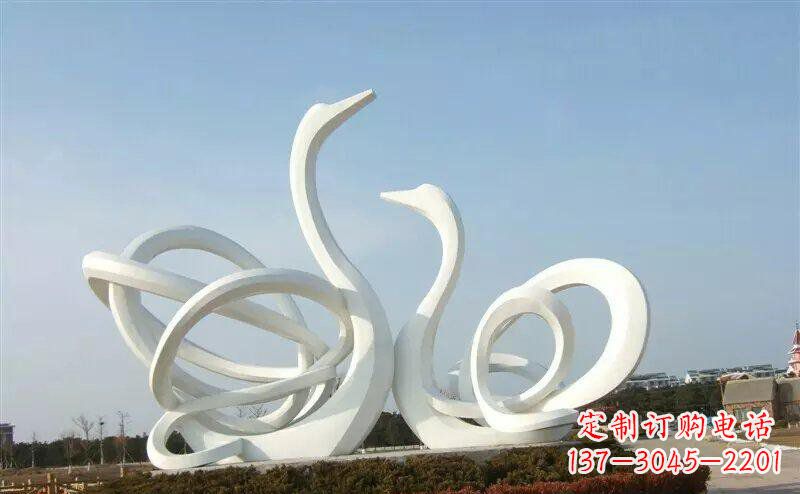 广西不锈钢制作的天鹅雕塑