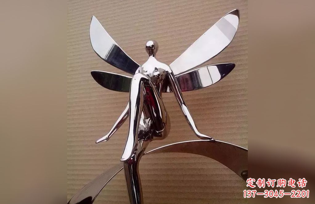 广西不锈钢天使雕塑
