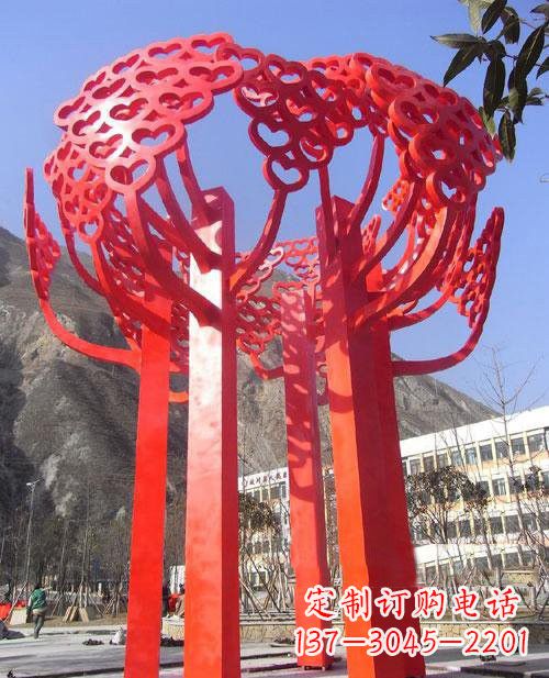 广西不锈钢树叶雕塑
