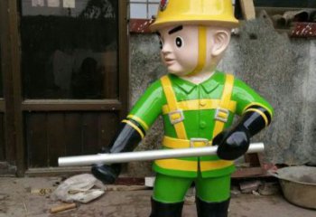 广西玻璃钢消防员雕塑——让爱与勇气永恒