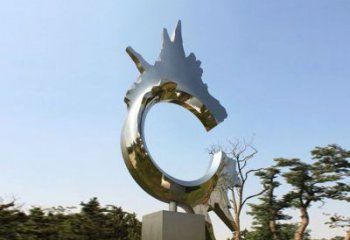 广西不锈钢抽象龙头雕塑