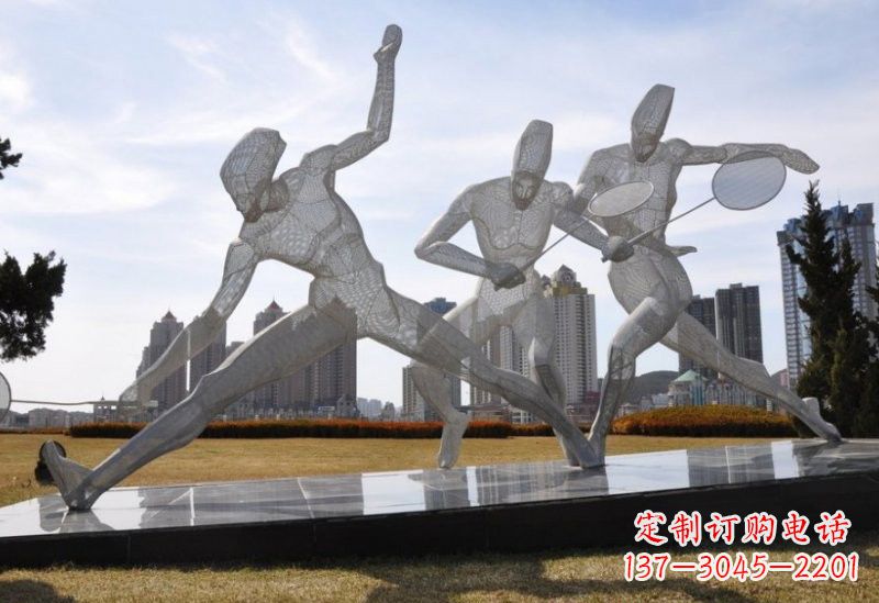 广西精致的不锈钢羽毛球雕塑