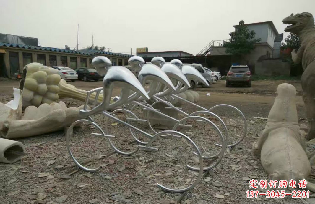 广西不锈钢自行车雕塑
