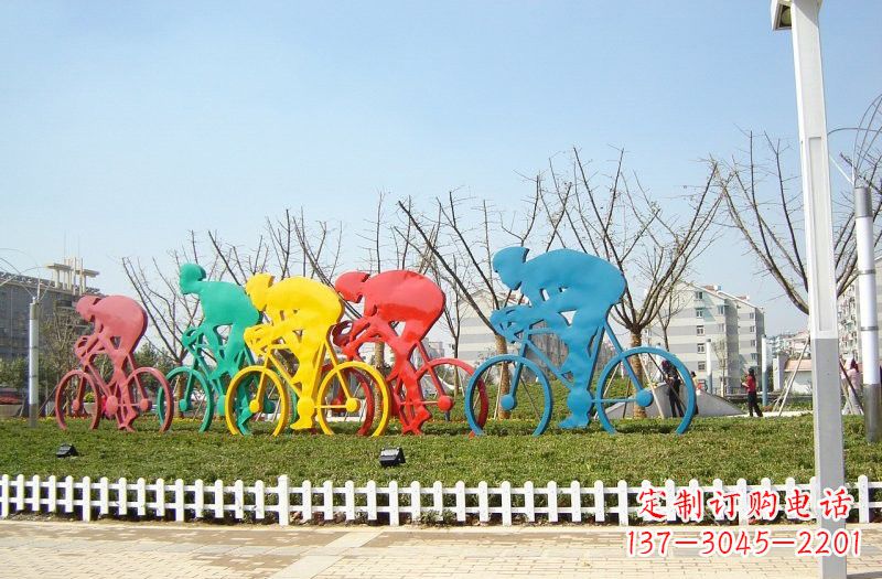 广西不锈钢抽象自行车雕塑