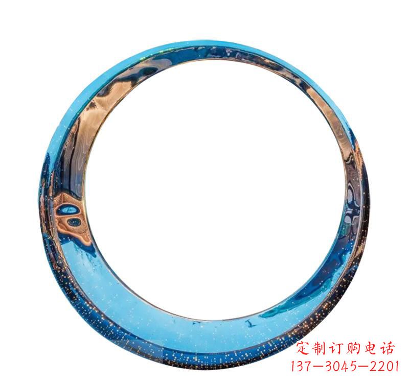 广西不锈钢创意景观圆环雕塑——美化城市的创意艺术
