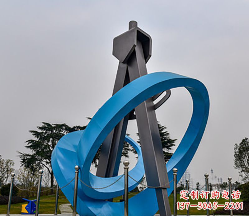 广西精美的不锈钢圆规雕塑