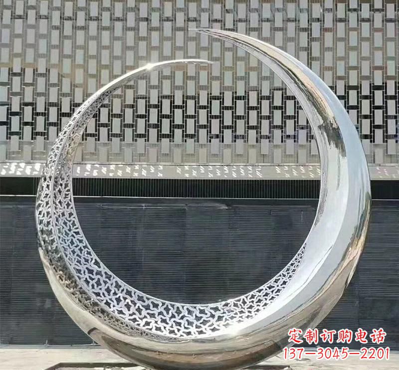 广西精美不锈钢圆环雕塑