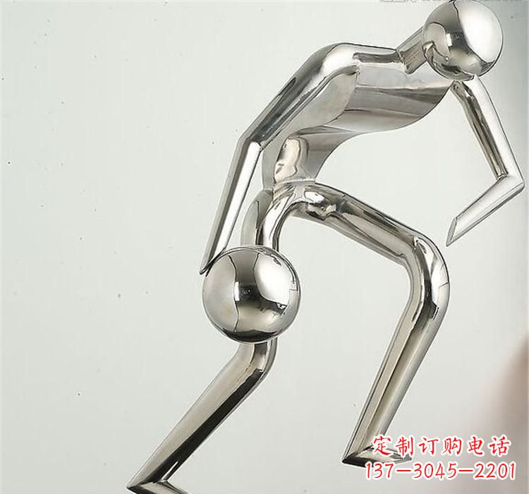 广西不锈钢保龄球雕塑——抽象人形美学之精华