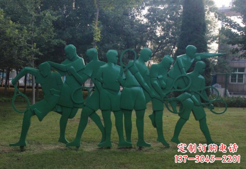 广西不锈钢羽毛球人物雕塑精美绝伦