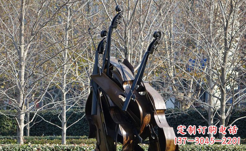广西不锈钢大提琴乐器雕塑