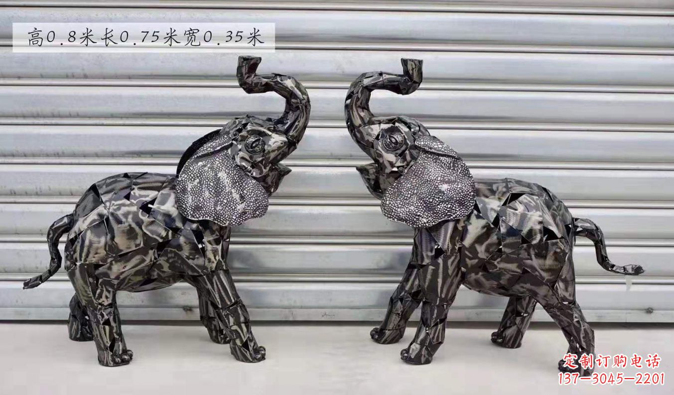 广西不锈钢大象动物户外摆件