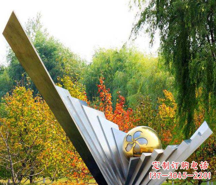 广西不锈钢大型翅膀景观雕塑