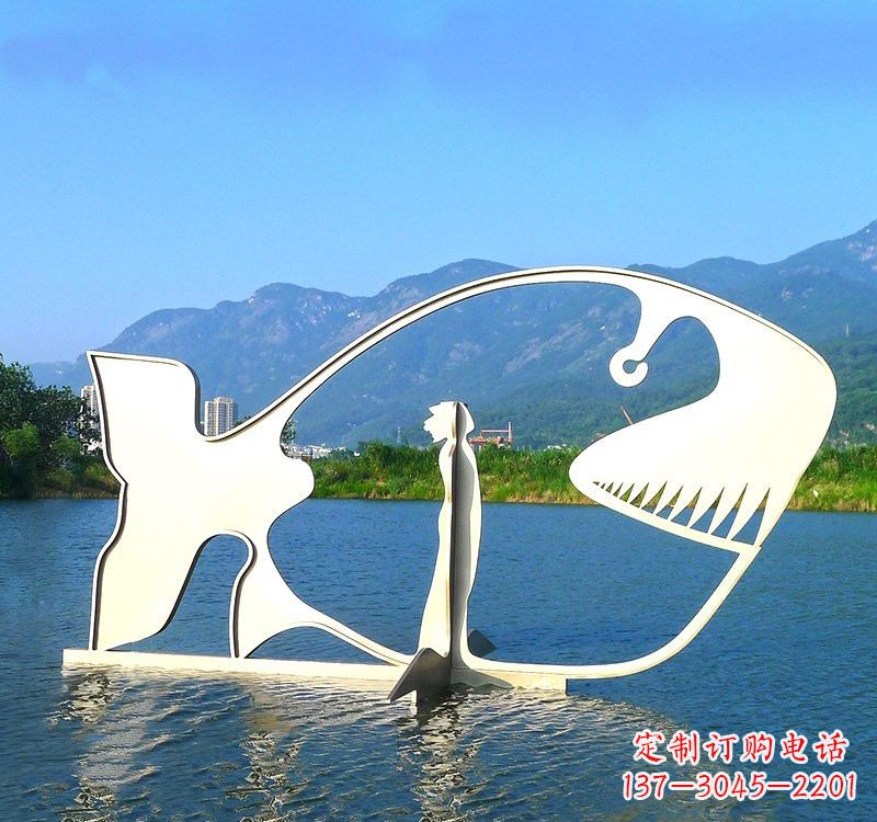 广西精美的不锈钢大型鲸鱼雕塑