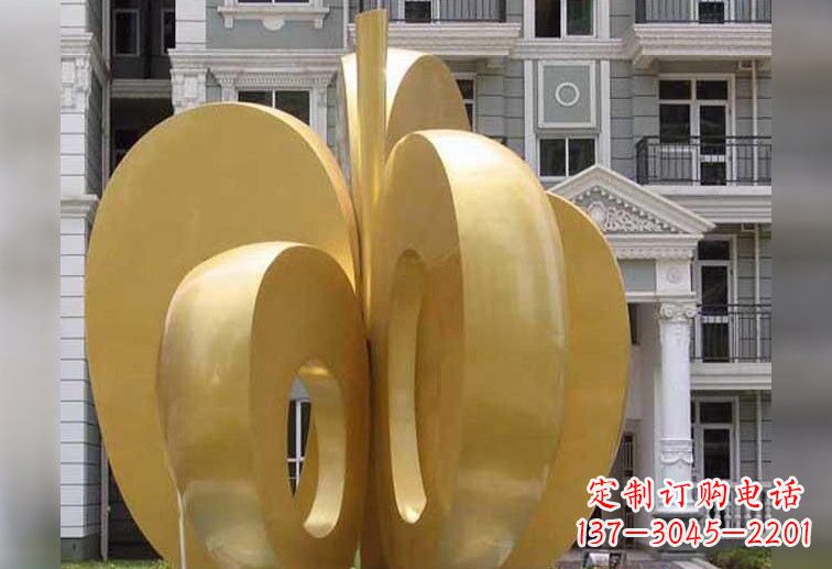 广西不锈钢大型苹果雕塑