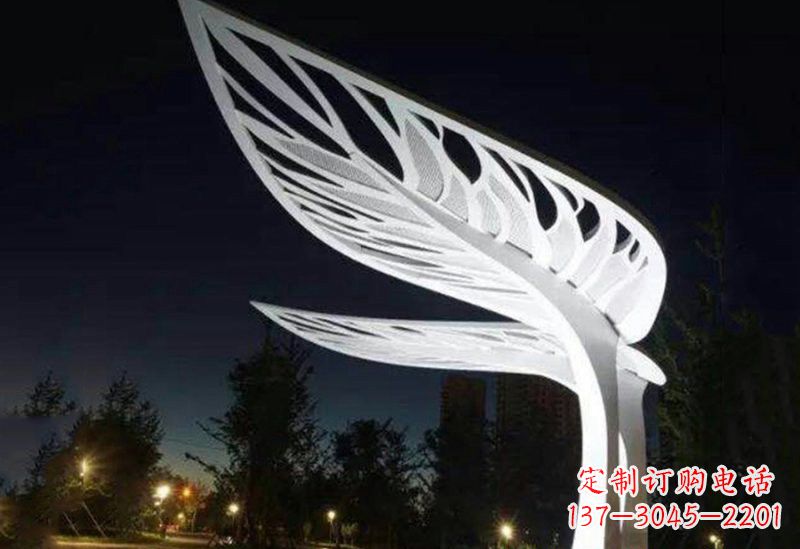 广西不锈钢大型树叶雕塑